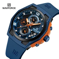 Top Brand NAVIFORCE Men‘s Watches 2024 New Silicone Strap Quartz Calendar Waterproof Fashion Sport Chronograph Wristwatch Man