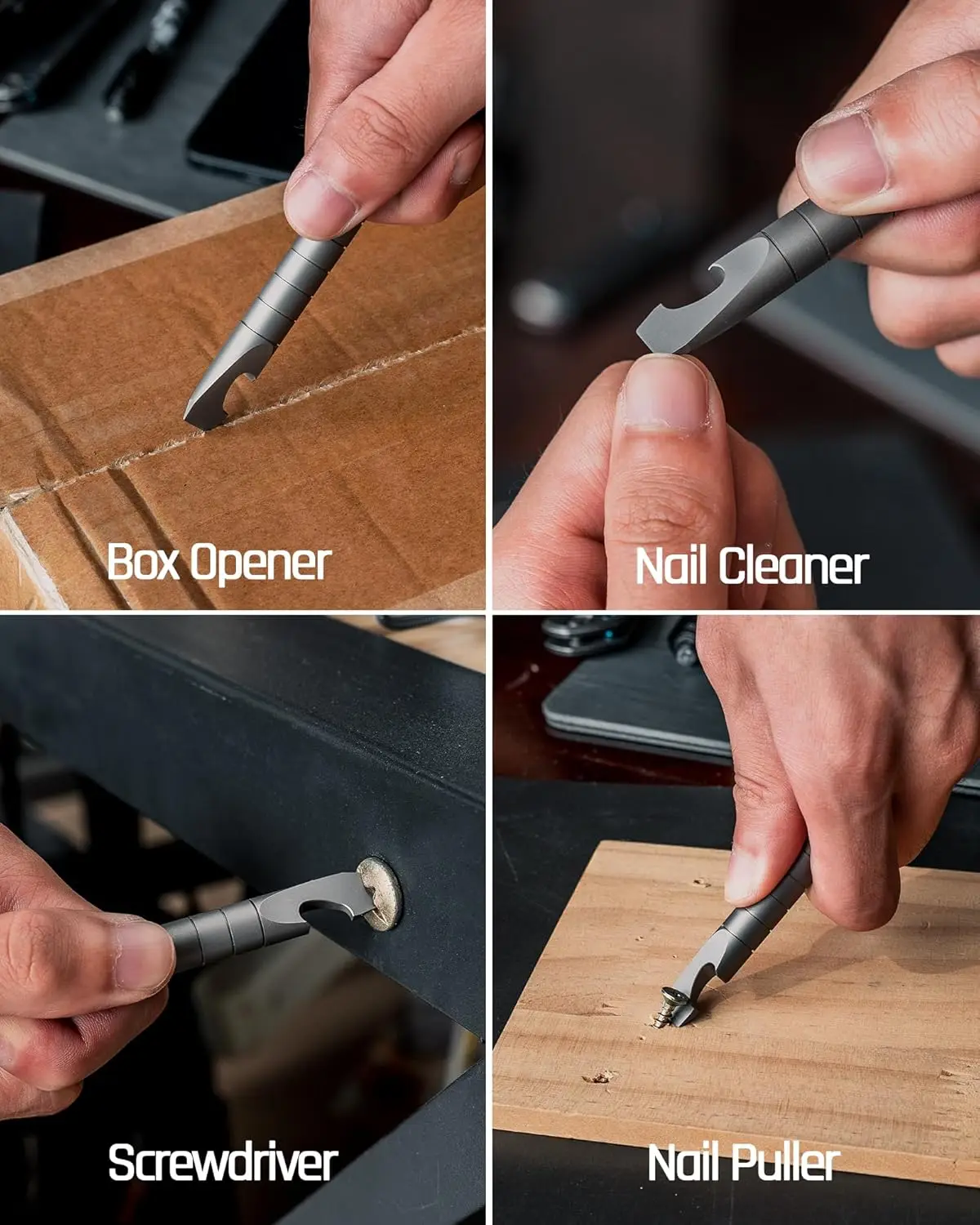 Keychain Pry Bar, Titanium Mini EDC Prybar Multitool with Bottle Opener, Pocket Small Keychain Tools for Every Day Carry(Mini) 2