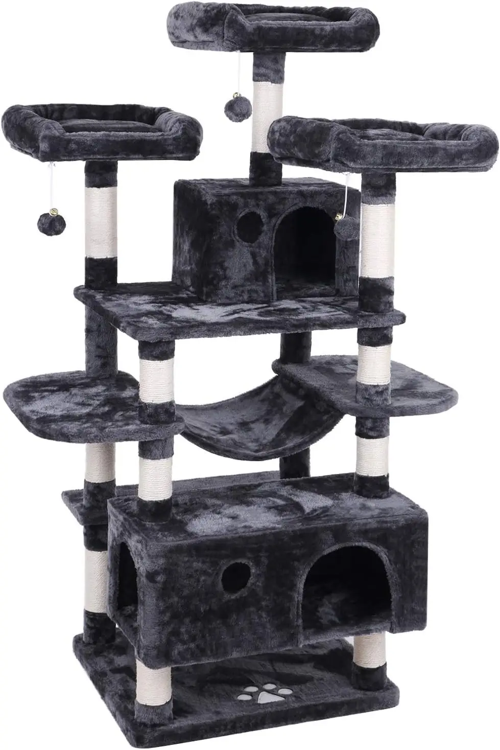 

Large Cat Tree Condo with Sisal Scratching Posts Perches Houses Hammock, Cat Tower for Indoor Cats Furniture Kitty