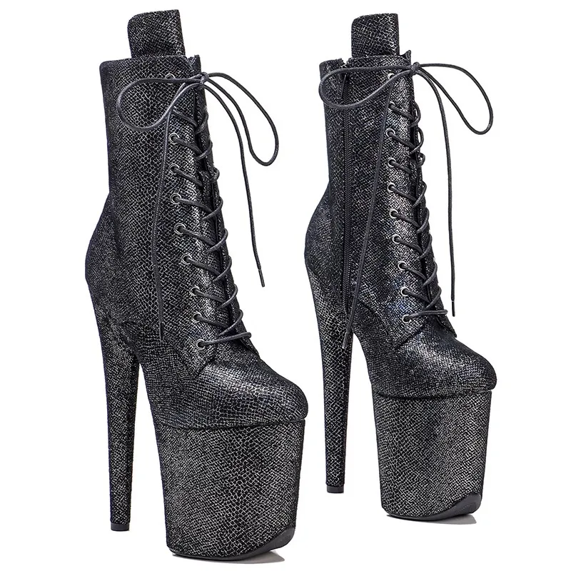 

LAIJIANJINXIA New Fashion Genuine Leather Upper 20CM/8inches Pole Dancing Shoes High Heel Platform Women's Modern Boots 184