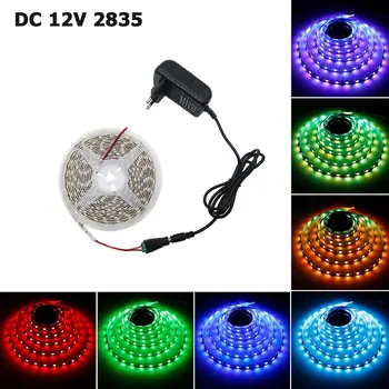 Dc 12V Led Light Strip Smd 2835 Strip 5M 60Led/M Rgb Warm White Blue Red Green Yellow Flexible Light Strip Tape Lamp Diode Lamp