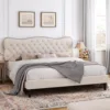 King Size Bed Frame,Upholstered Platform with Adjustable Headboard, Easy Assembly, No Box Spring Needed 4