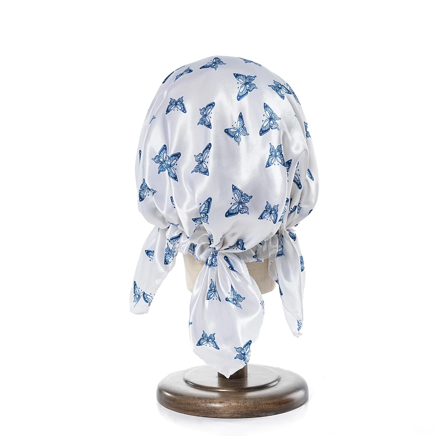 New Women Luxury Satin Sleeping Bonnets Night Sleep Caps Ladies Headwrap Printed Stretch Beanie Cap Hair Care Head Cover 6