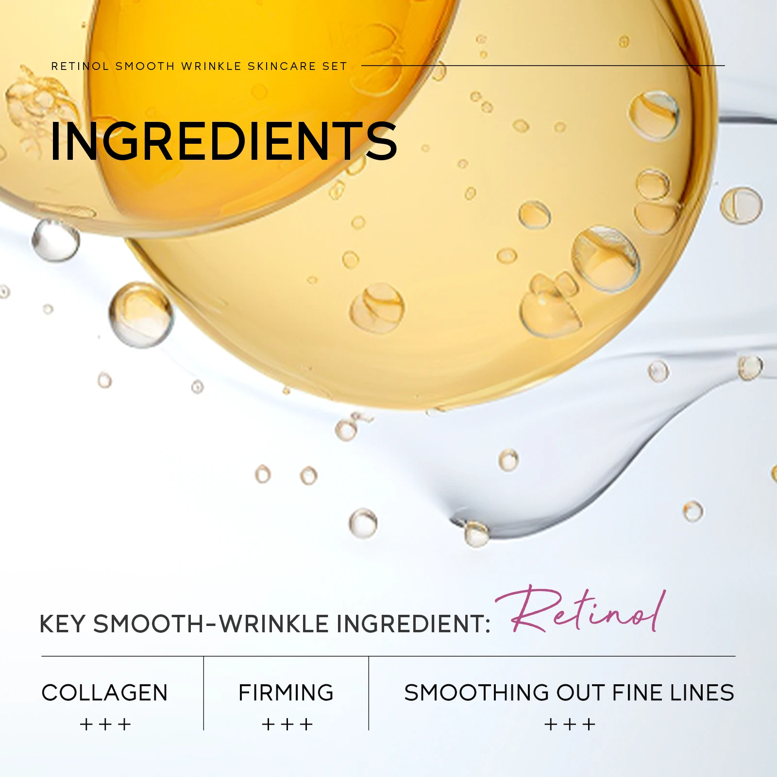 Retinol Smooth Wrinkle Skincare Set For All Skin Type Smooth wrinkles & Fine Lines Improve Skin Elasticity & Radiance skin care set