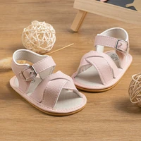KIDSUN Summer Baby Sandals Flats Leather Girls Boys Toddler Soft Rubber Sole Anti-Slip First Walker Crib Shoes Newborn Moccasins 3