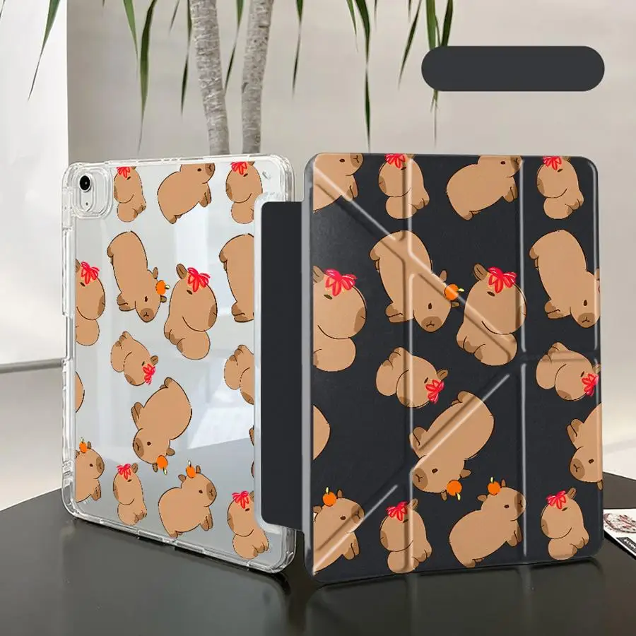 Capybara Love Y-Fold Tablet Case with Stand and Holder