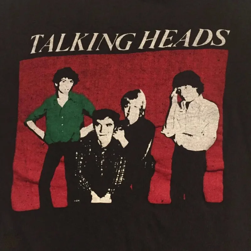 

VTG talking heads band music tour heavy cotton S-4XL unisex black shirt mm146 long or short sleeves