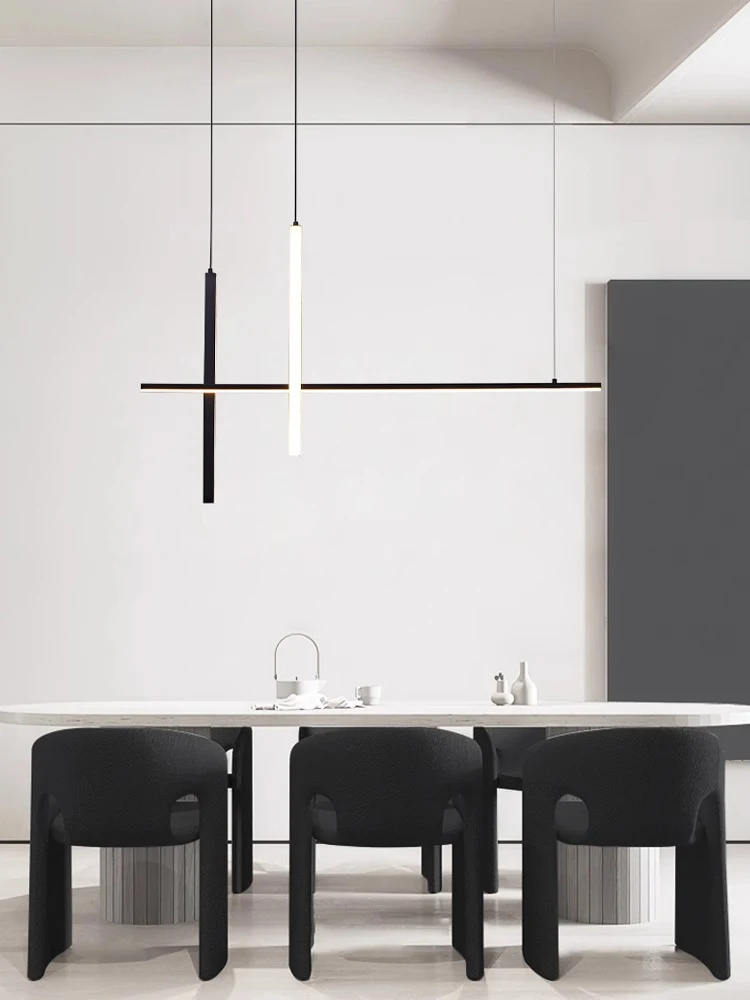 Modern Minimalist Long Strip Led Pendant Lamp Dimmable For Table Dining Room Bar Chandelier Lighting Home Kitchen Light Fixtures