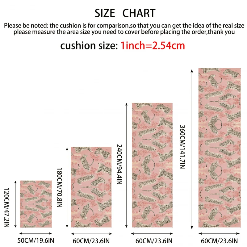 VIKAMA 핑크 레오파드 프린트 러너 러그 관리가 쉬운 입구 복도 매트 침실, 주방 및 발코니 미끄럼 방지 러그 홈 데코레이션