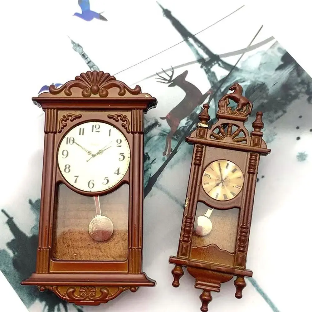 1pc 1:12 Dollhouse Miniature Wall Clock Play Doll House Miniaturas Home Decor Accessories Toy Pretend Play Furniture Toy 5