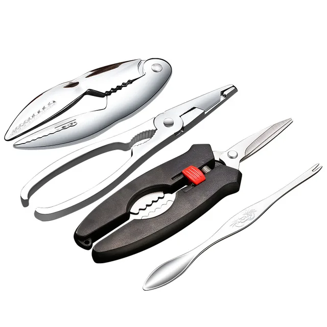 Seafood Tools Multi functional Zinc Alloy Claws Crab Needles Crab Scissors Kitchen Seafood Tools 6