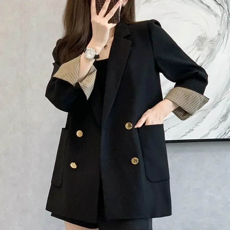 Office Small Suit Jacket Casual Double-breasted Business Coat Women 2023 New Spring and Autumn New Korean Brand Jacket Versatile