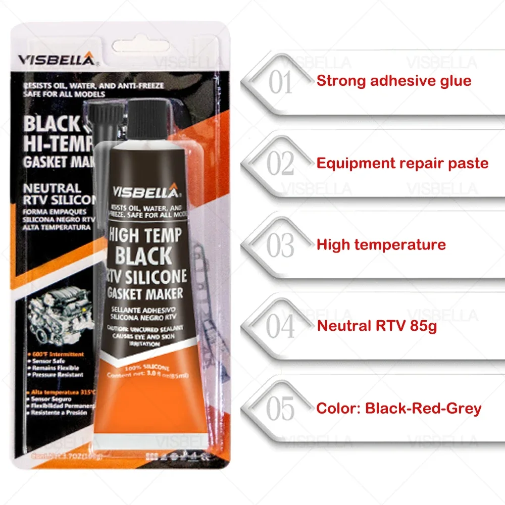 RTV Car Motor Gap Seal Glue Strong Adhesive Glue Equipment Repair Paste High Temperature Sealant Neutral Silicone Gasket 3