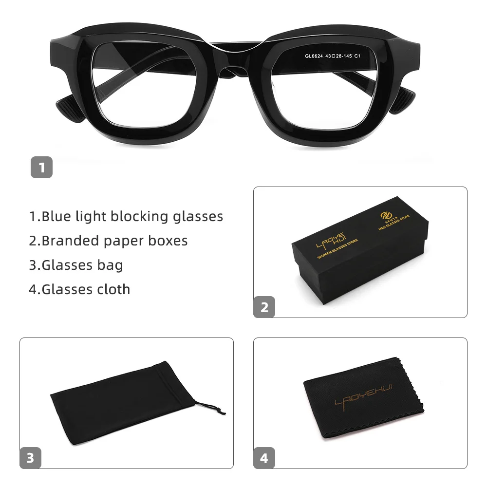 Women's Glasses Photochromic Anti Blue Light Lens Men's Reading Glasses New Arrival Trendy Acetate Frame Replicas Luxury Brands