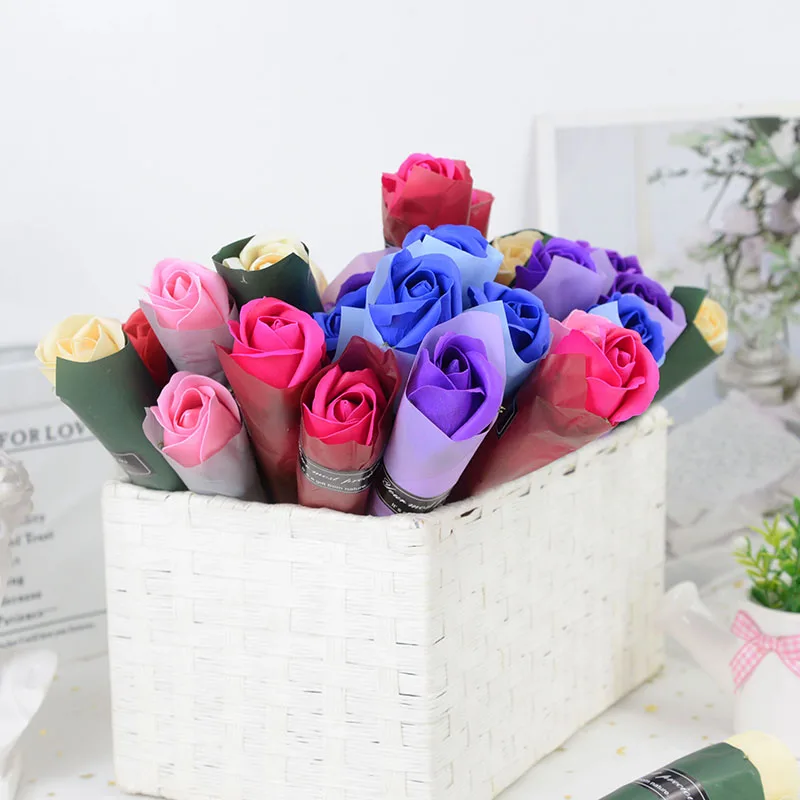 Rose Flowers Bouquet Soap Artifical Flowers Finished Bouquet With Packaging  Bag Gift For Lovers Wedding Party Decor Room Decor - Artificial Flowers -  AliExpress