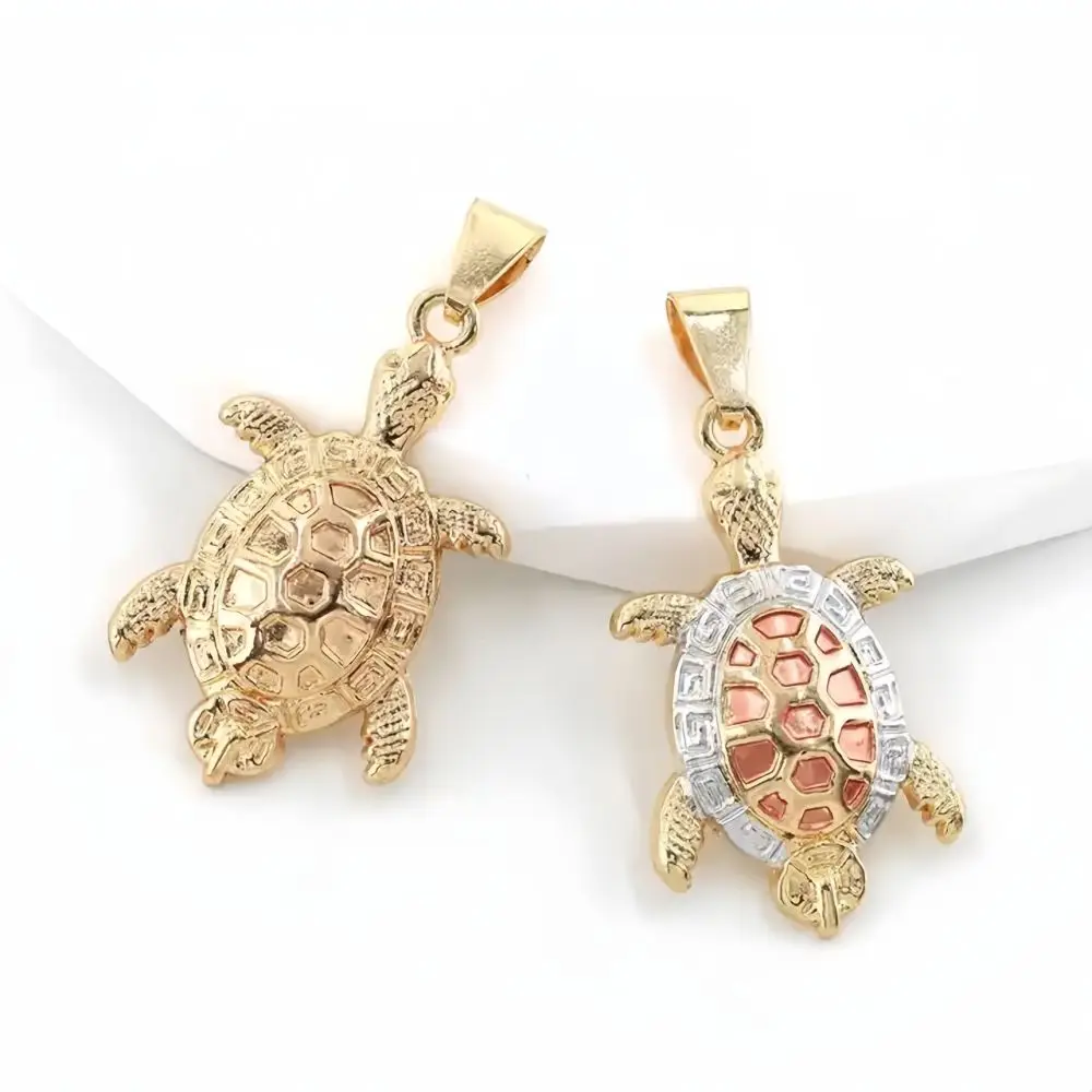 Luck Fashion Placcato Oro 18 Carati Laminado Religioso Indiano Tartaruga Collana Pendente Uomini E Donne Gioielli Regalo Festa