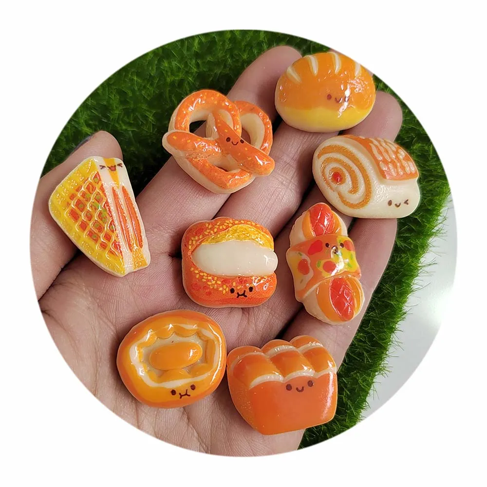 

Kawaii Cute Resin Bread Series Simulation Food Breakfast Art Supply Flatback Cabochon DIY Crafts Decor