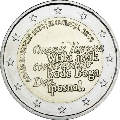 Slovenia 2020 Moneta Commemorativa Adam Boholic 500 Th Birthday 2 Euro Unc Nuovo Di Zecca