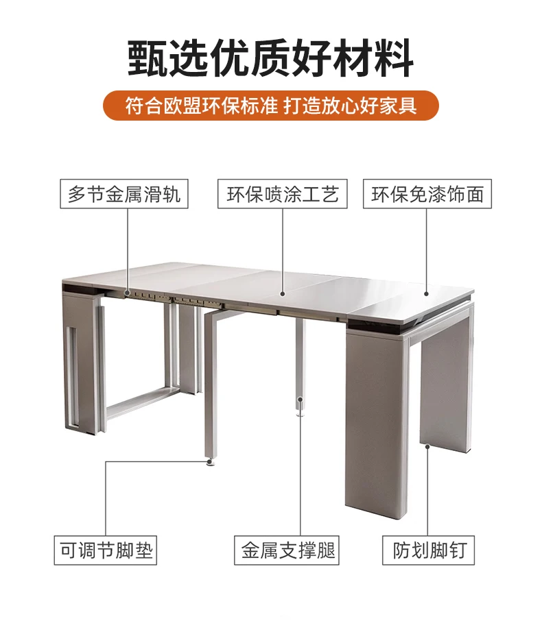 Description Picture 3 of itemModern Extendable Dining Table Rectangle Sideboard With Storage Mesas De Comedor Home Furniture