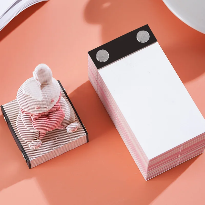 3D Calendar Cute Rabbit Memo Pad Notes Notepad Desk Calendar Art Decoration For Girl Panda Paper Sculpture Birthday Gift 3d calendar notepad