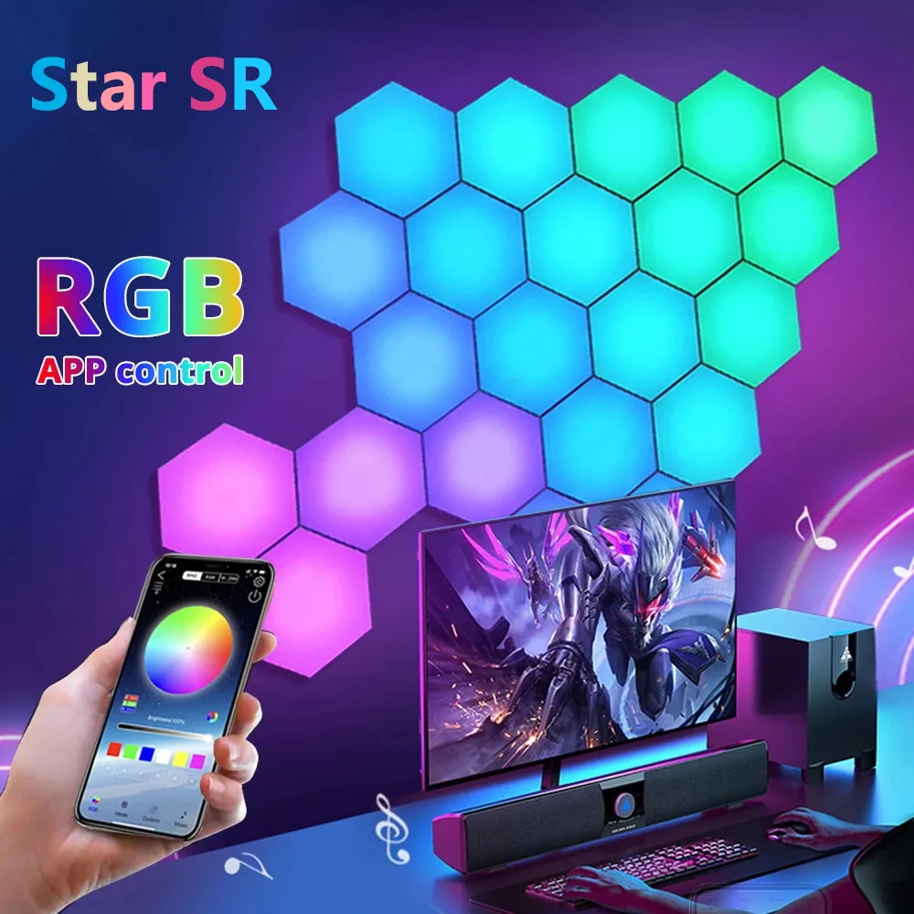 LED Hexagonal Light APP Controlled Smart Remote Control Cellular DIY