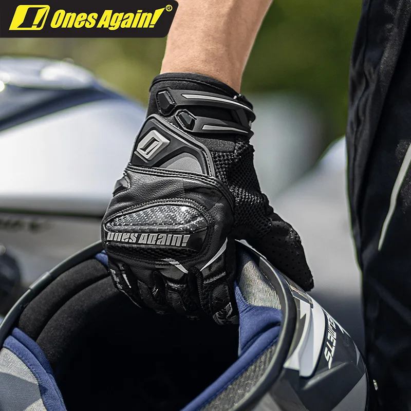 Ones Again! Motorcycle Gloves Breathable Carbon Fiber Moto Motorbike Racing Gloves Motocross Riding