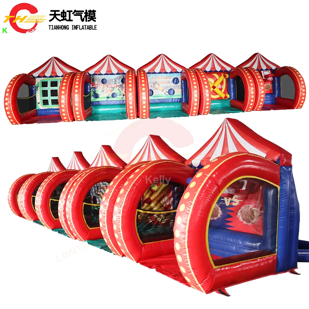 

Free Shipping Circus Theme 4 in 1 Inflatable Carnival Game Toys Combo Outdoor Activities Inflatable Basketball Dart RIng Toss