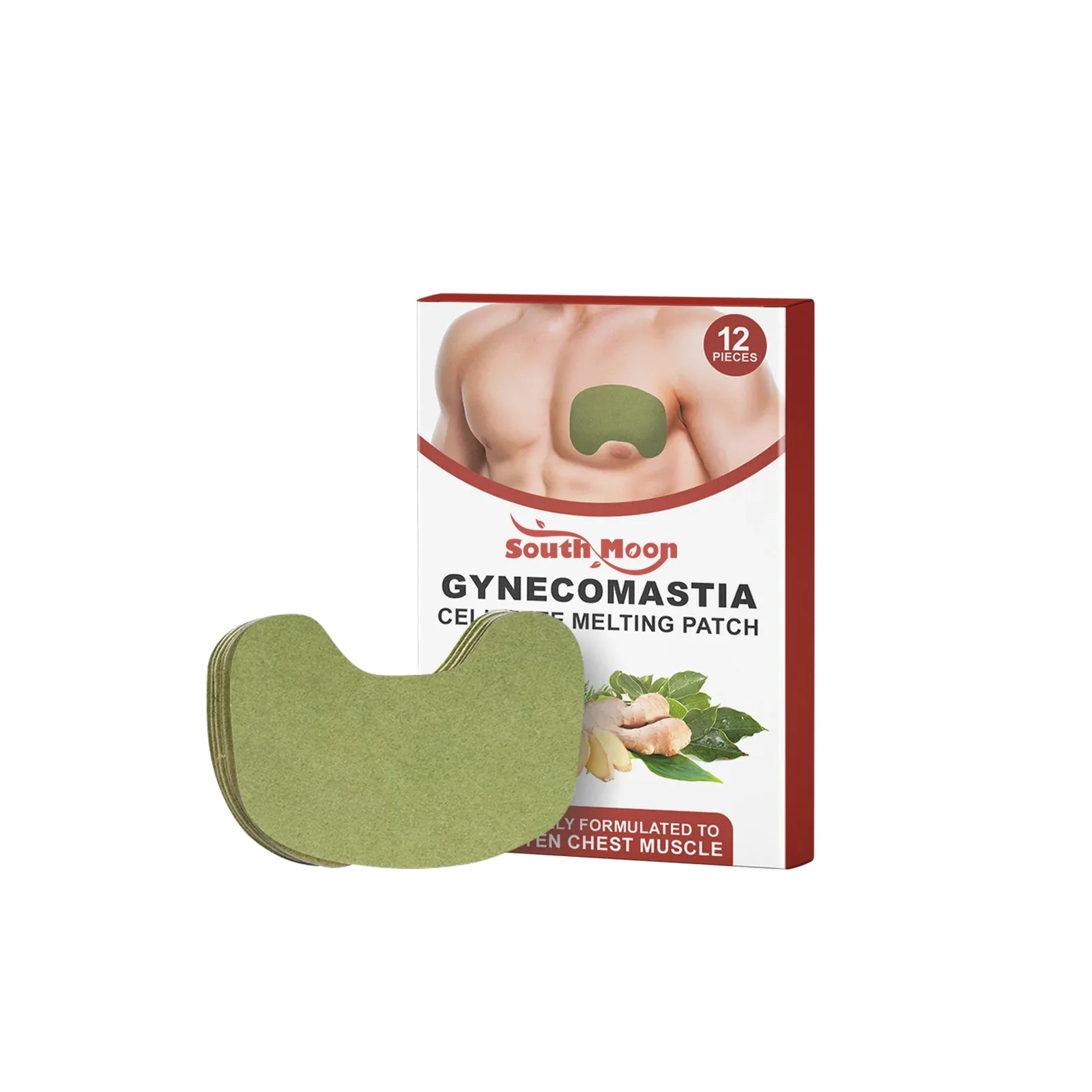South Moon Man breast firm patch shrink chest gynecomastia cellulite melting fat burning strengthen muscles body shaping fitness body repairing patches