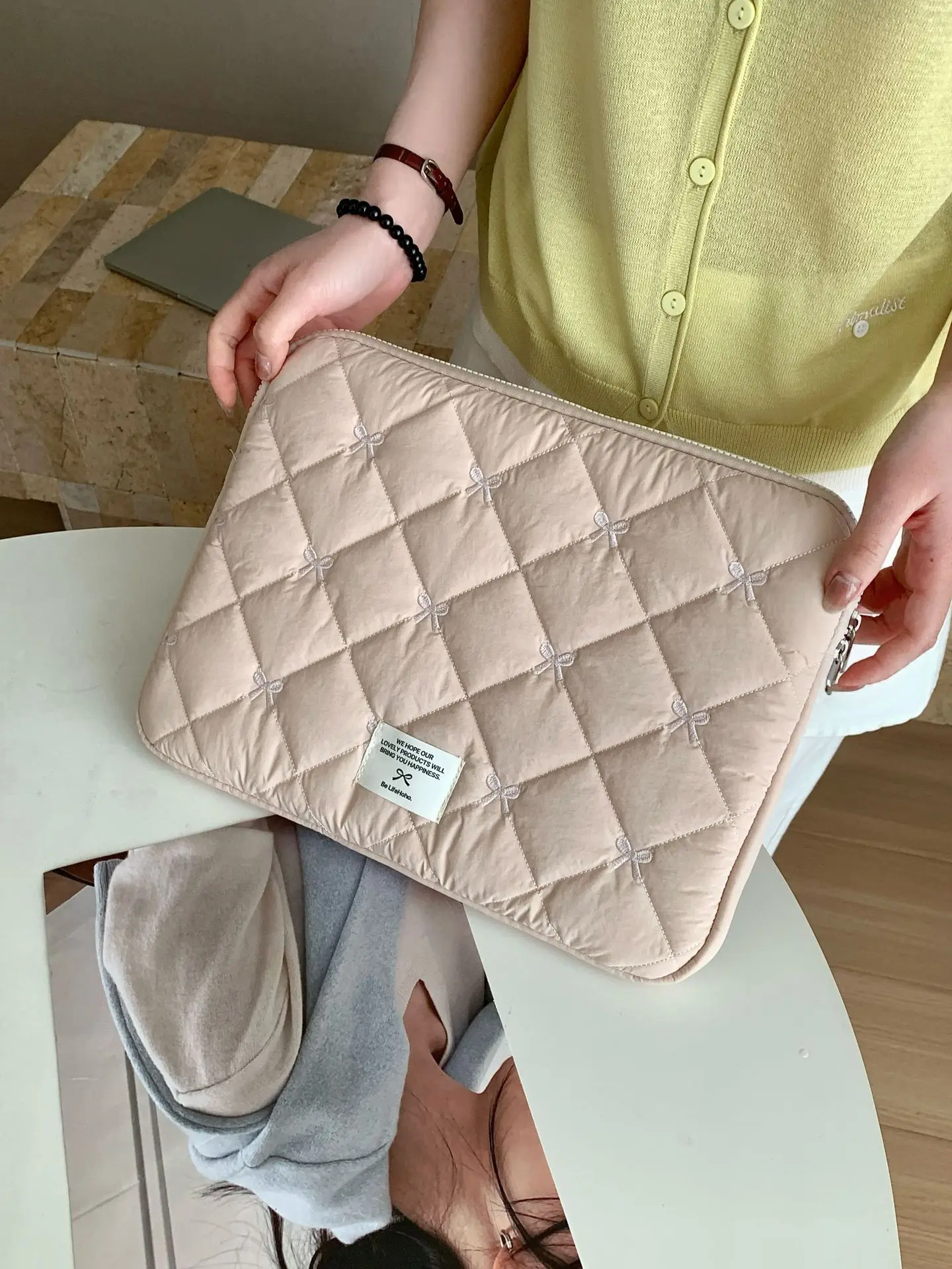 Chic Bow Knot Tablet and Laptop Sleeve Bag