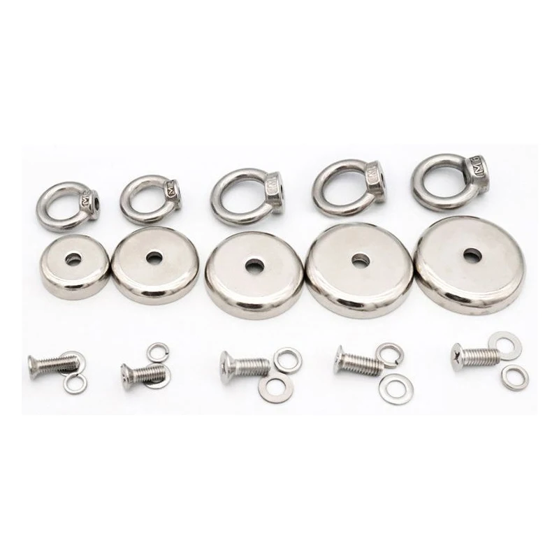10 Pcs D20 mm Super Power Salvage Fishing Magnetic Stell Cup Holder Fishing Magnet Search Strong