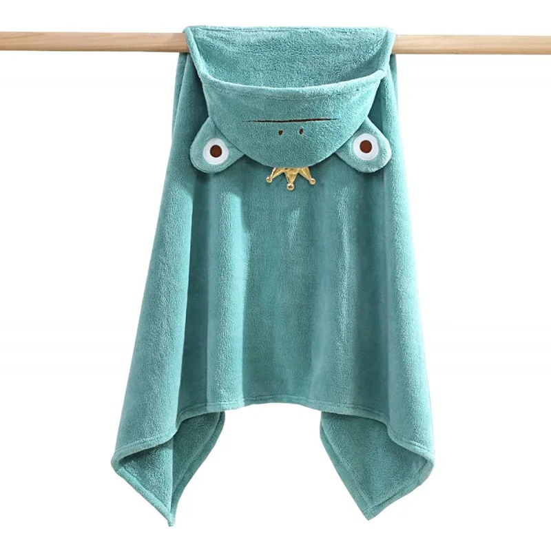 

YEBON Kids Hooded Towel Soft Absorbent Bath Towel with Cute Frog Design for Babie, Toddler, Infant Perfect Shower Gifts