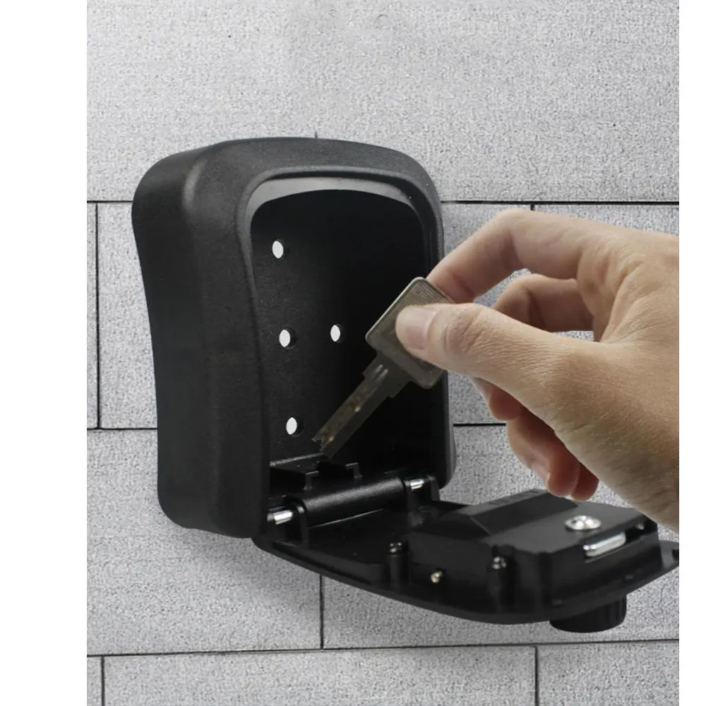 Combination Lock Box Smart Code Password 4 Digits Wall Mounted Waterproof Outdoor Key Storage