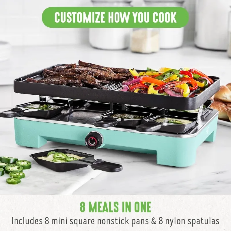 Indoor Tabletop Grill, Healthy Ceramic Nonstick, 2-in-1 Grill and Griddle,  Adjustable Temperature Control, PFAS-Free 2