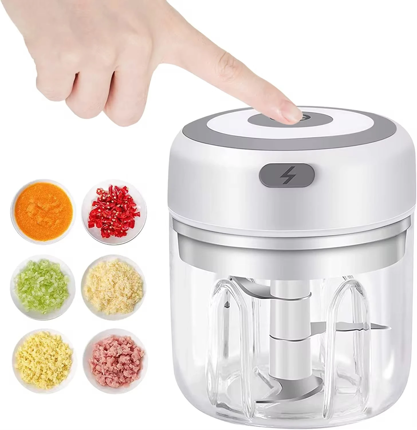Electric Garlic Chopper Mini USB Meat Grinder Garlic Masher Machine Crushed Ginger Vegetable Crusher Kitchenware