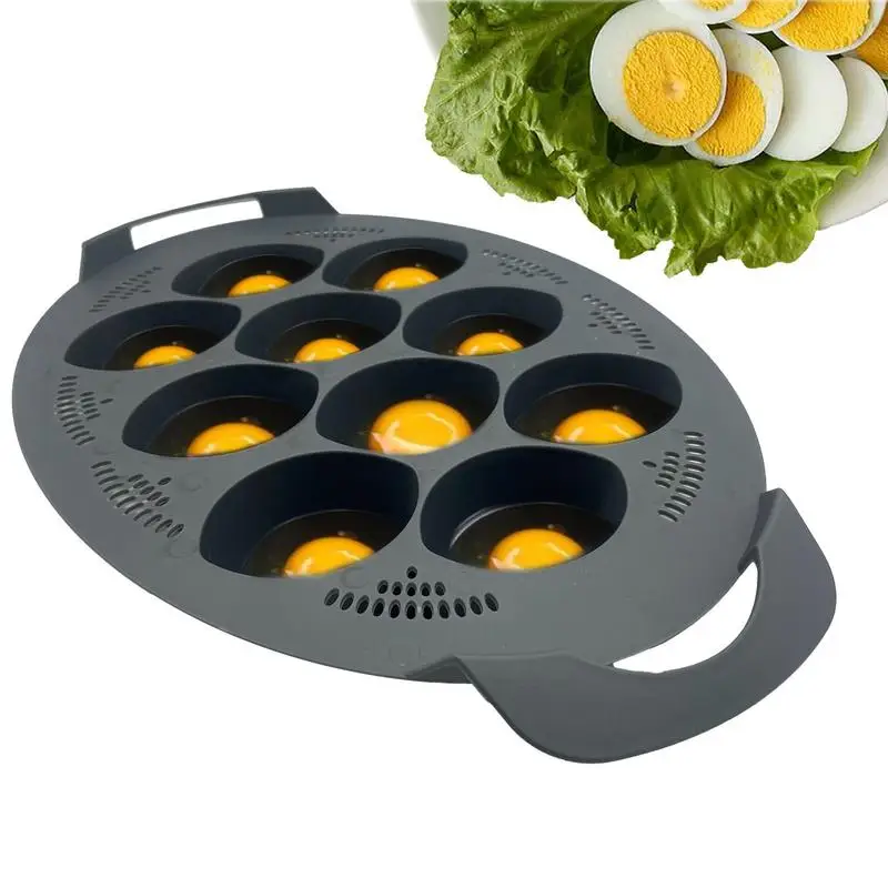 

10 Hole Egg Poacher 110ml Nonstick Egg Boiler Cooker Tools PP Material Rice Ball & Cake Molds Pudding Molds Kitchen Accessories