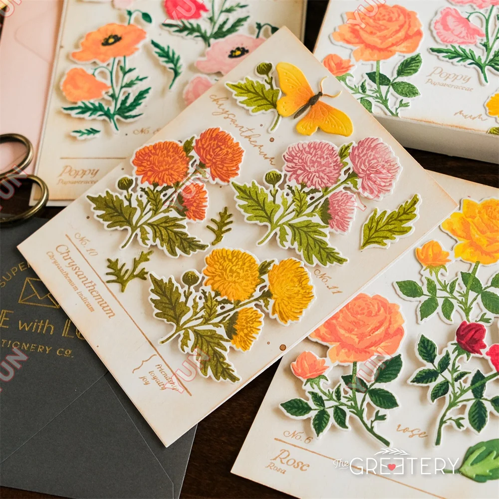 Birth Month Blooms Q2 Calendar Basics Cut Dies Stamps DIY Scrapbook Diary Greeting Card Handmade Embossing Mold