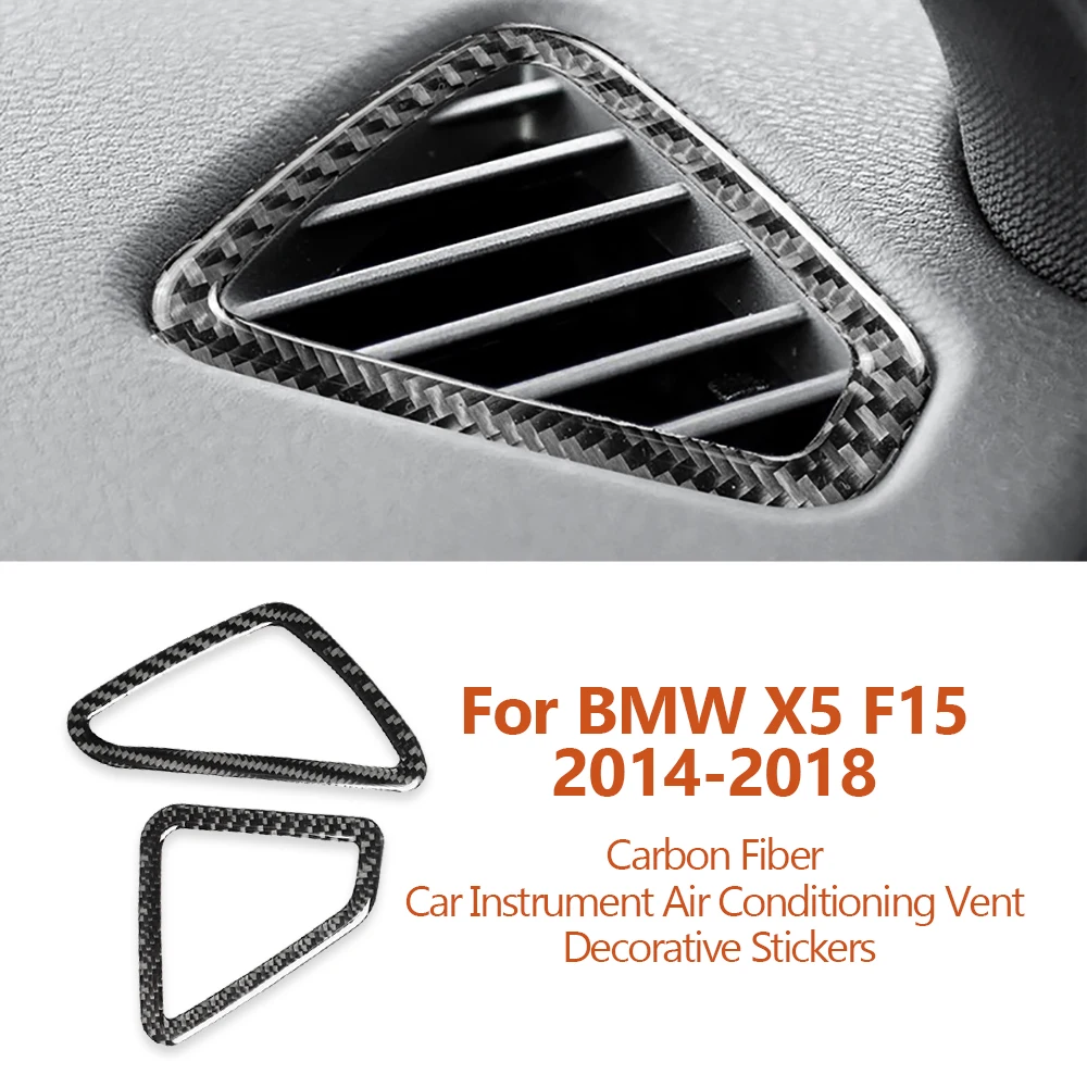 

For BMW X5 X6 F15 F16 2014-2018 Carbon Fiber Car Instrument Air Conditioning Vent Decorative Stickers Interior Auto Accessoriess