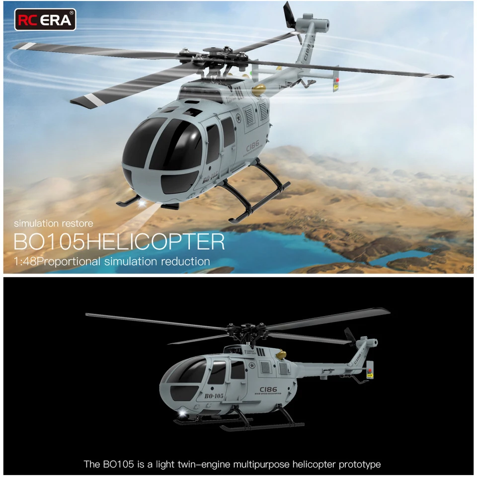 C186 RC Helicopter 4 Propellers 2.4G 4CH 6-Axis Gyro Altitude Hold