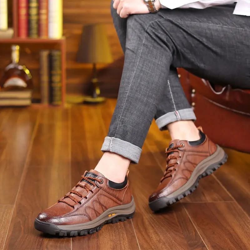 Leather Men Shoes Luxury Brand England Trend Casual Shoes Men Sneakers Italian Breathable Leisure Male Footwear Chaussure Homme casual shoes casual sneakers leather shoes fashion sneakers