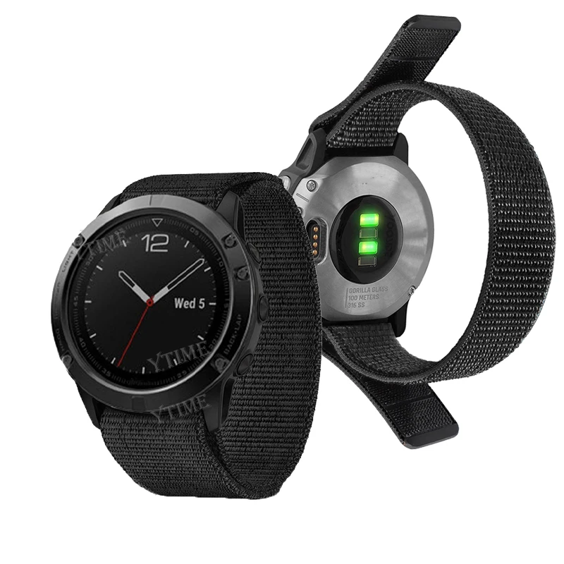 Cinturino Di Ricambio In Nylon Sportivo Da 26Mm Per Cinturino Garmin Fenix 7X/Fenix 5X Plus/Fenix 6X Pro/Enduro/Descent Mk1 Mk2 Mk2I