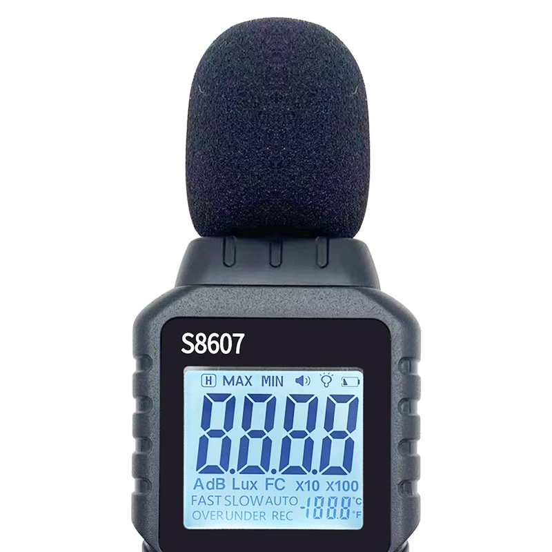 Medidor de decibelios Medidor de nivel de sonido digital Medidor de ruido  profesional Alta precisión Rango de medición de 30dB a 130dB con pantalla  shamjiam Sonómetro