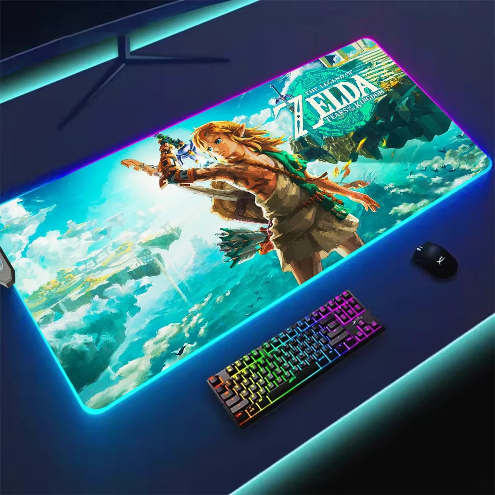 Game T-Tears Z-Zelda K-Kingdom LED Light RGB Luminous Keyboard Desk-Mat Color Waterproof Office Mouse Computer Anti-slip Rubber 2
