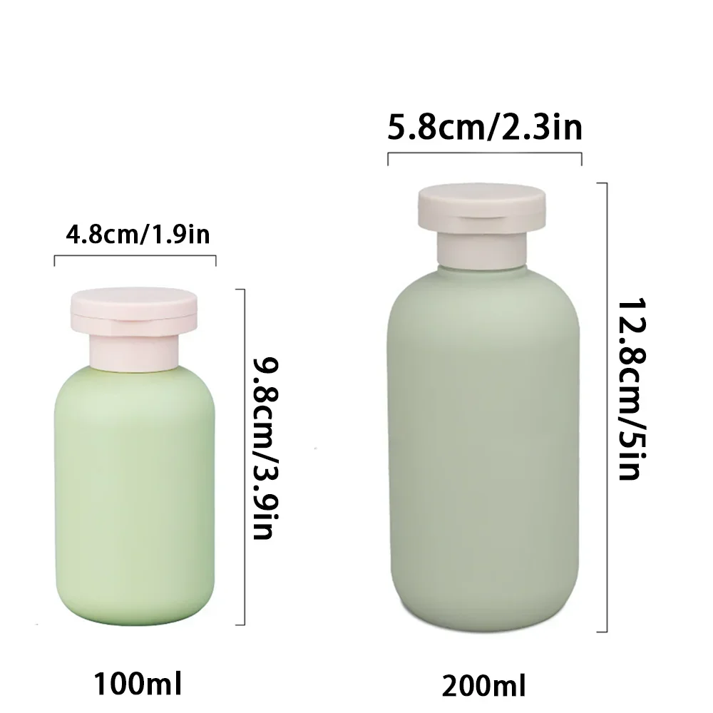 Set of 3 Clear Blue Travel-Size Pump Bottles for Shampoo and Shower Gel