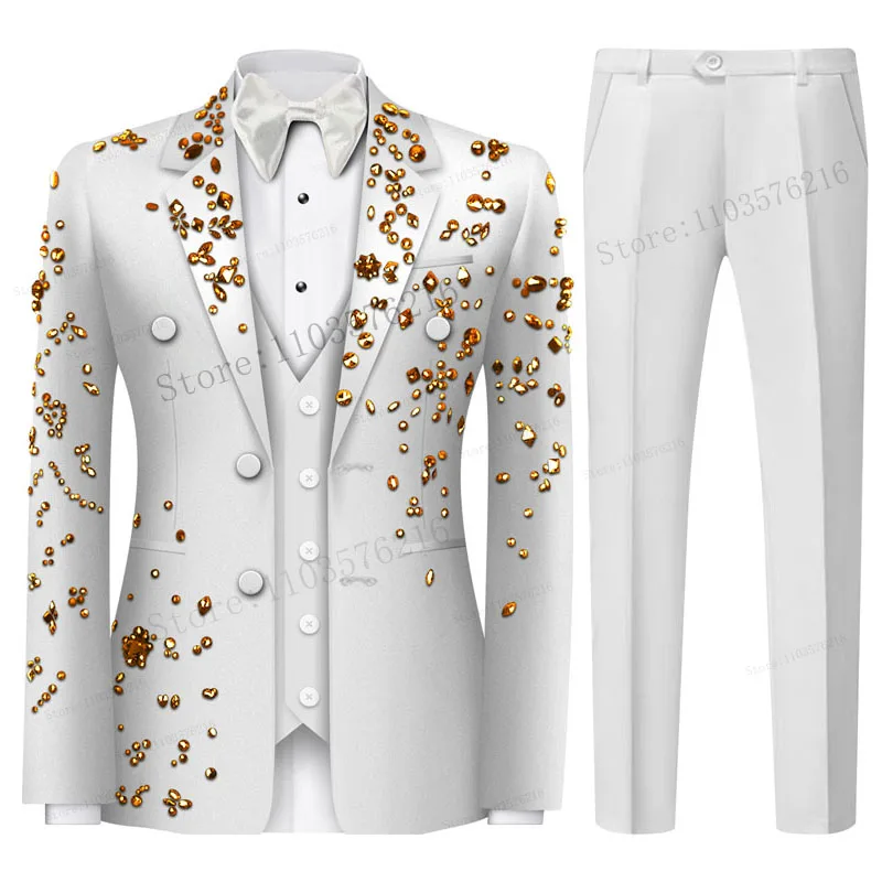 Luxury 2 Pieces Single Breasted Men's Suits Classic Fit 2 Button Suits Tuxedo Blazer for Wedding Groom Business Dinner Prom