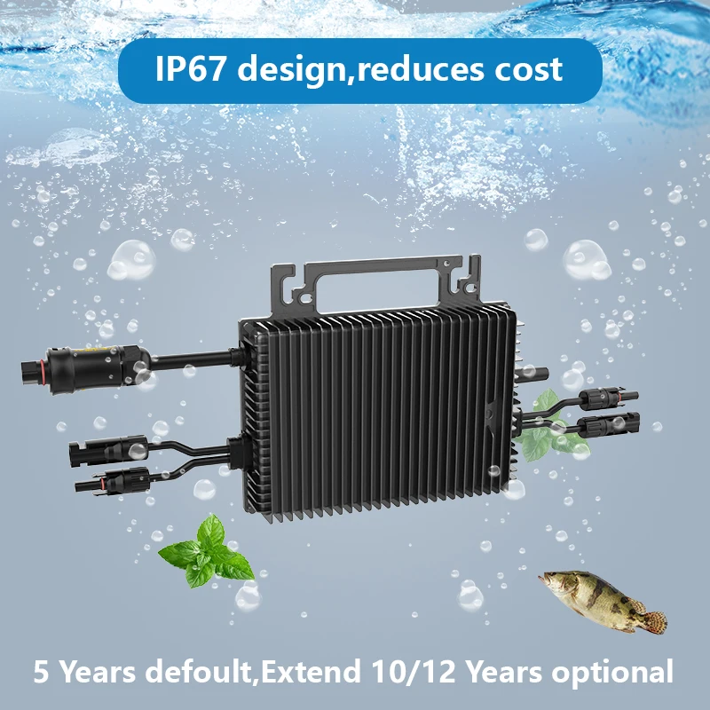 SUKFLOW 1200W 태양광 마이크로 인버터 2-MPPT 웨이브 하이브리드 ..