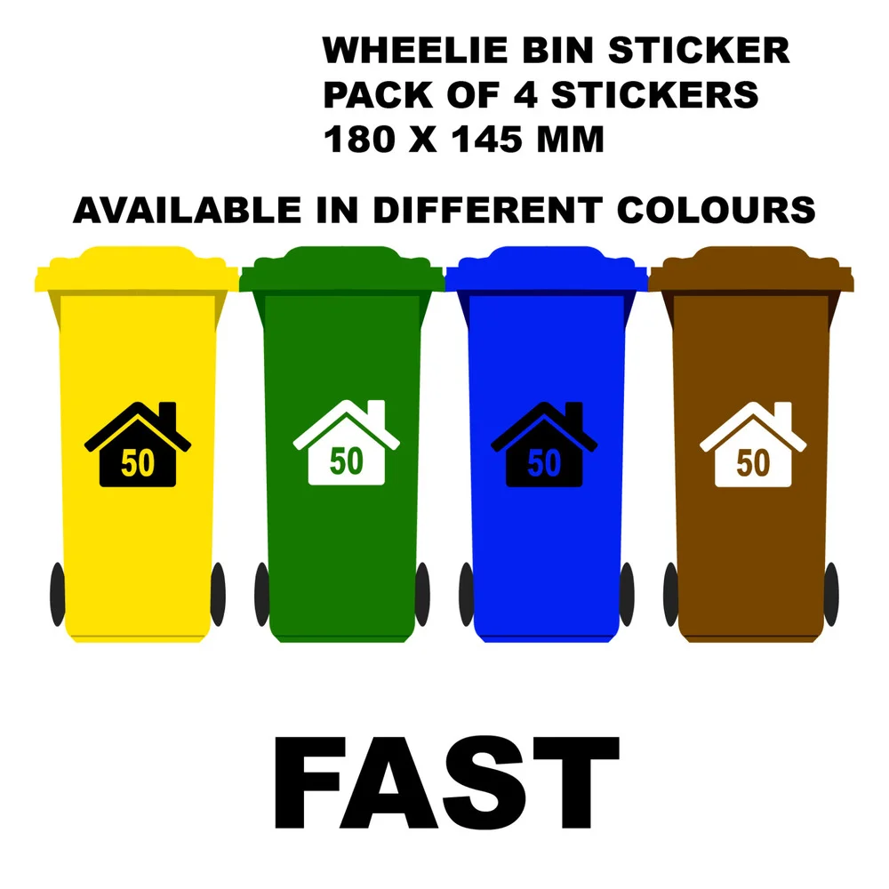 Wheeli Bin Number Stickers Wheelie Bin Vinyl Stickers Wheelie Bin