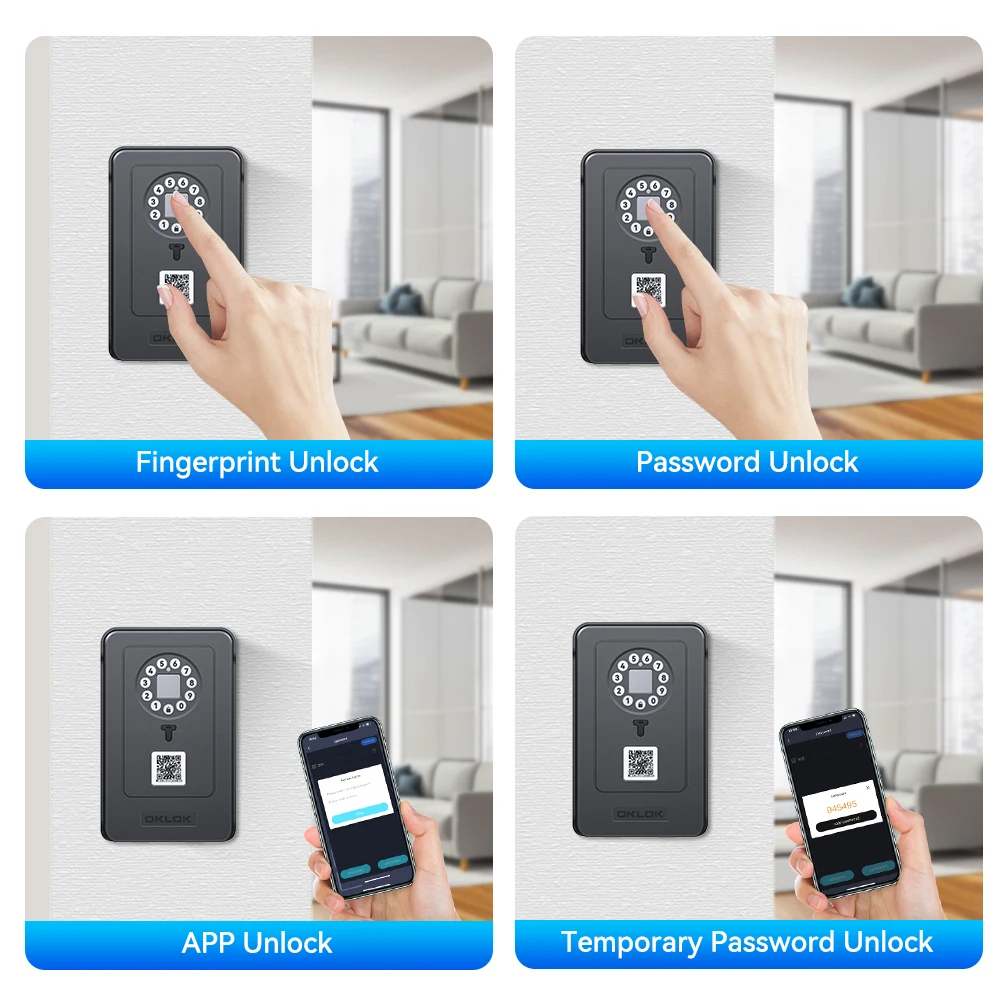 Bluetooth Schlüsselbox mit Fingerabdruck & Diebstahlschutz