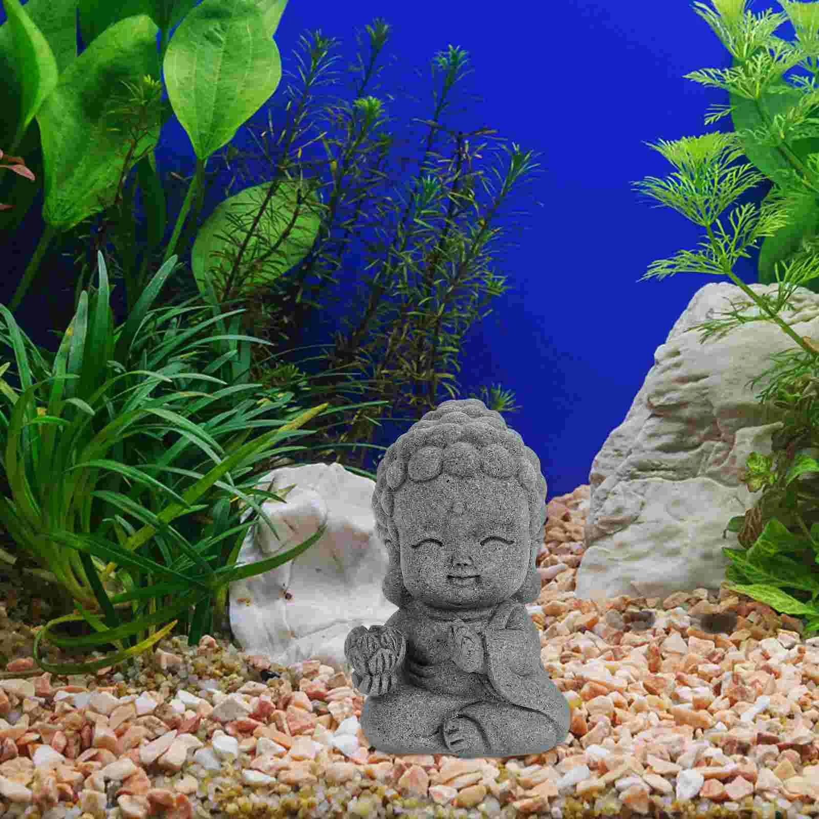 Small Peaceful Buddha Statue Meditation naments Fish Tank Decor Aquarium Garden Decorations Home Adornment Desktop Pet Products