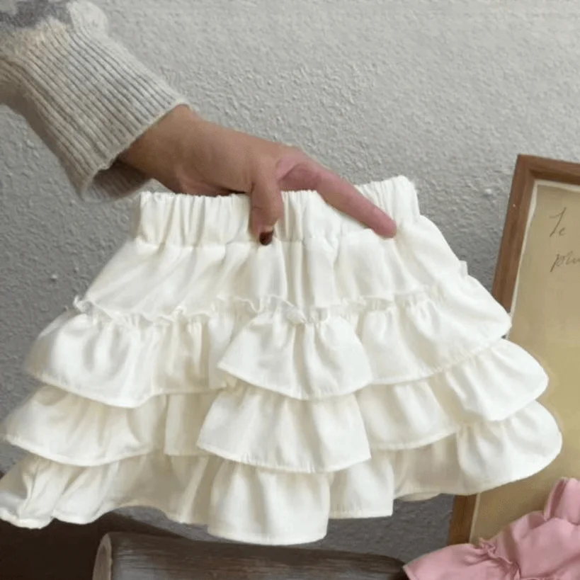 Children Skirts Baby Girls Layers Cake Skirts With Safe Shorts Summer