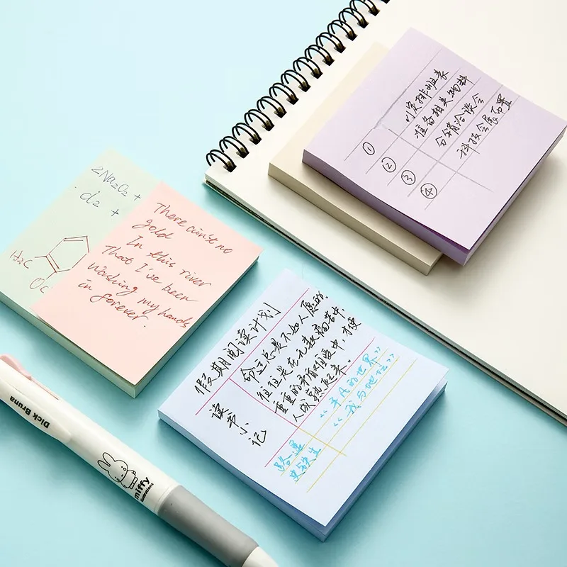 M&G 400 Sheets 5 Colors Sticky Notes 76*76mm Sticky Notes Planner Stickers Macaroon Colors Self-Adhesive Sticky Notes 5pcs/Pack 5